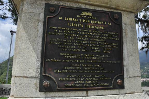 Uma das infinitas homenagens ao libertador Bolívar, em Mérida, na Venezuela